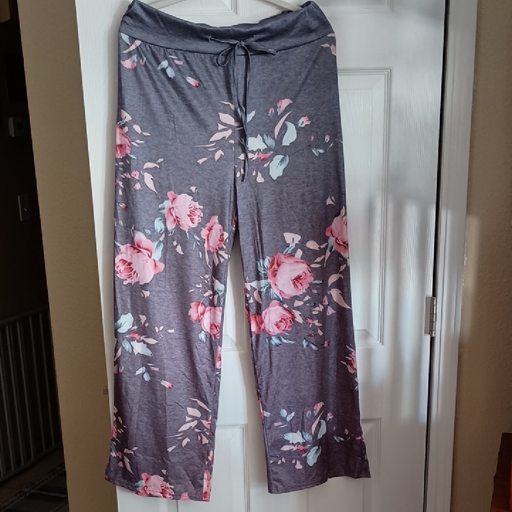 New Floral Wide Leg Lounge Pajama Pants z100